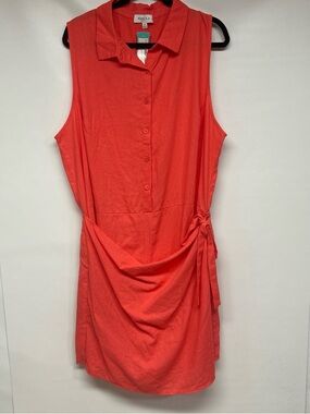 Gilli Coral Button-Front Shirt Romper